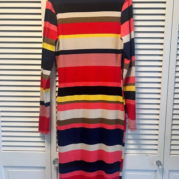 SOLD Tracy Reese Multicolor Striped Long Sleeve Dress - Picture 2 of 6